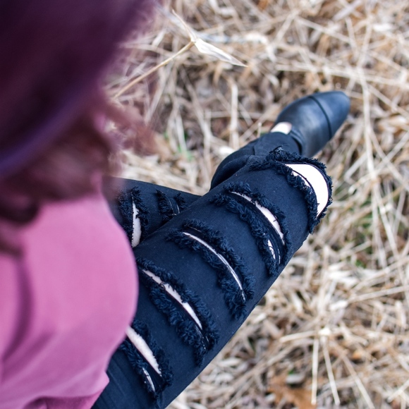 Luxe Label Denim - Black Distressed Skinny Jeans